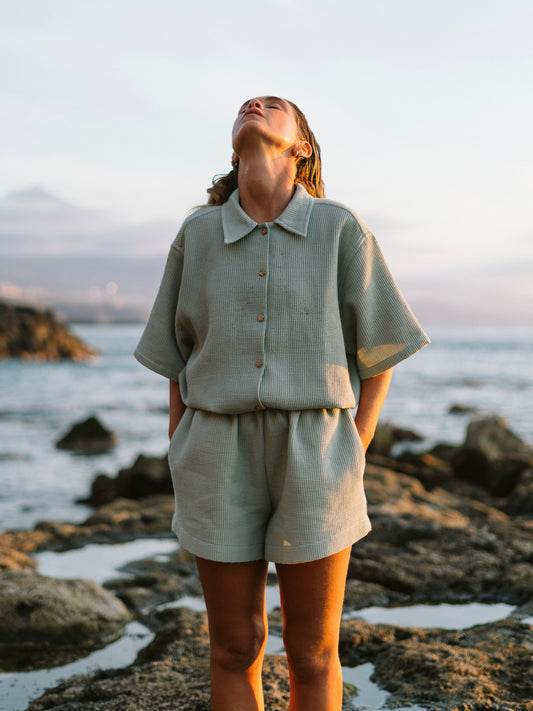 MINT WAFFLE SHIRT