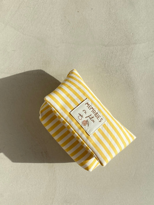 YELLOW STRIPED CAMERA POUCH