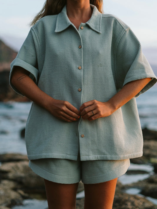 MINT WAFFLE SHIRT